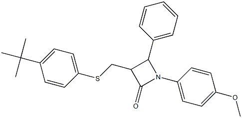 3-({[4-(tert-butyl)phenyl]sulfanyl}methyl)-1-(4-methoxyphenyl)-4-phenyl-2-azetanone 구조식 이미지