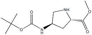 methyl (2S,4R)-4-[(tert-butoxycarbonyl)amino]pyrrolidine-2-carboxylate 구조식 이미지