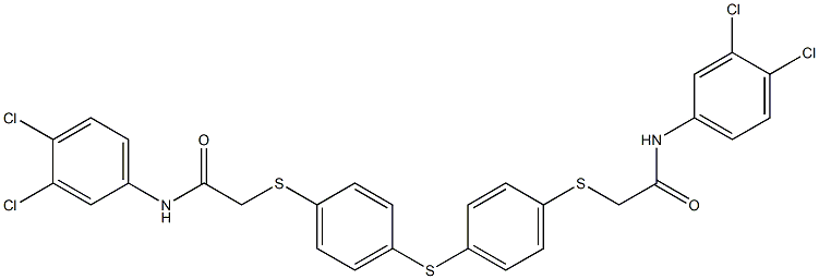 2-({4-[(4-{[2-(3,4-dichloroanilino)-2-oxoethyl]sulfanyl}phenyl)sulfanyl]phenyl}sulfanyl)-N-(3,4-dichlorophenyl)acetamide Structure