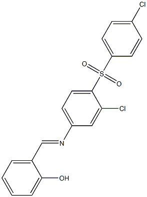 2-[({3-chloro-4-[(4-chlorophenyl)sulfonyl]phenyl}imino)methyl]phenol Structure