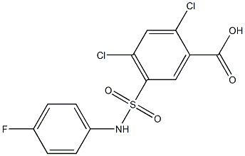 2,4-dichloro-5-[(4-fluoroanilino)sulfonyl]benzenecarboxylic acid 구조식 이미지