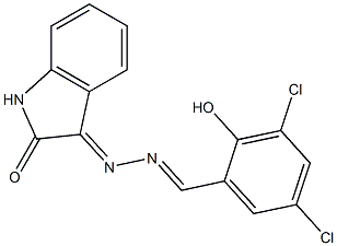 3-[2-(3,5-dichloro-2-hydroxybenzylidene)hydrazono]indolin-2-one 구조식 이미지