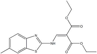 diethyl 2-{[(6-methyl-1,3-benzothiazol-2-yl)amino]methylidene}malonate 구조식 이미지