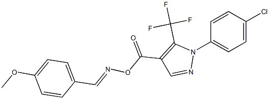 1-(4-chlorophenyl)-4-[({[(4-methoxyphenyl)methylene]amino}oxy)carbonyl]-5-(trifluoromethyl)-1H-pyrazole 구조식 이미지