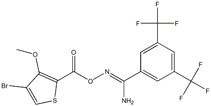 O1-[(4-bromo-3-methoxy-2-thienyl)carbonyl]-3,5-di(trifluoromethyl)benzene-1-carbohydroximamide Structure