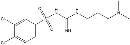 (3,4-dichlorophenyl){[{[3-(dimethylamino)propyl]amino}(imino)methyl]amino}dioxo-lambda~6~-sulfane Structure