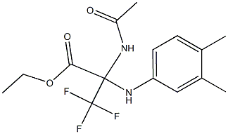 ethyl 2-(acetylamino)-2-(3,4-dimethylanilino)-3,3,3-trifluoropropanoate Structure