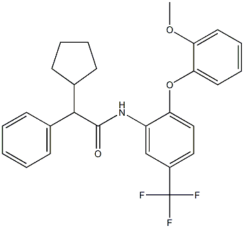 N1-[2-(2-methoxyphenoxy)-5-(trifluoromethyl)phenyl]-2-cyclopentyl-2-phenylacetamide 구조식 이미지