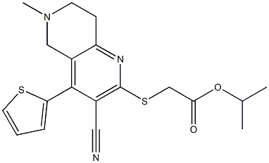 isopropyl 2-{[3-cyano-6-methyl-4-(2-thienyl)-5,6,7,8-tetrahydro[1,6]naphthyridin-2-yl]sulfanyl}acetate 구조식 이미지