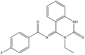 N-[3-ethyl-2-oxo-2,3-dihydro-4(1H)-quinazolinyliden]-4-fluorobenzenecarboxamide Structure