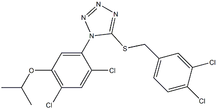 5-[(3,4-dichlorobenzyl)sulfanyl]-1-(2,4-dichloro-5-isopropoxyphenyl)-1H-1,2,3,4-tetraazole Structure