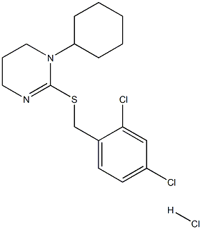 1-cyclohexyl-2-[(2,4-dichlorobenzyl)thio]-1,4,5,6-tetrahydropyrimidine hydrochloride Structure