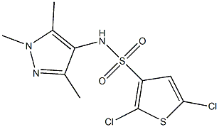 N3-(1,3,5-trimethyl-1H-pyrazol-4-yl)-2,5-dichlorothiophene-3-sulfonamide 구조식 이미지