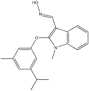 2-(3-isopropyl-5-methylphenoxy)-1-methyl-1H-indole-3-carbaldehyde oxime 구조식 이미지