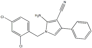 2-amino-1-(2,4-dichlorobenzyl)-4-phenyl-1H-pyrrole-3-carbonitrile Structure