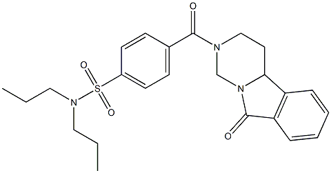 N1,N1-dipropyl-4-[(9-oxo-1,2,3,4,4a,9-hexahydropyrimido[6,1-a]isoindol-2-yl)carbonyl]benzene-1-sulfonamide 구조식 이미지