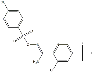 3-chloro-N'-{[(4-chlorophenyl)sulfonyl]oxy}-5-(trifluoromethyl)-2-pyridinecarboximidamide 구조식 이미지