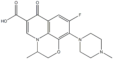 8-Fluoro-3-methyl-9-(4-methyl-piperazin-1-yl)-6-oxo-2,3-dihydro-6H-1-oxa-3a-aza-phenalene-5-carboxylic acid 구조식 이미지
