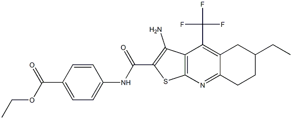 ethyl 4-({[3-amino-6-ethyl-4-(trifluoromethyl)-5,6,7,8-tetrahydrothieno[2,3-b]quinolin-2-yl]carbonyl}amino)benzenecarboxylate 구조식 이미지