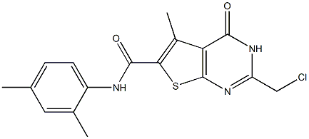 2-(chloromethyl)-N-(2,4-dimethylphenyl)-5-methyl-4-oxo-3,4-dihydrothieno[2,3-d]pyrimidine-6-carboxamide 구조식 이미지