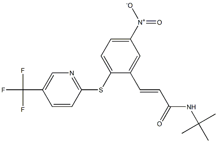 N1-(tert-butyl)-3-(5-nitro-2-{[5-(trifluoromethyl)-2-pyridyl]thio}phenyl)acrylamide Structure