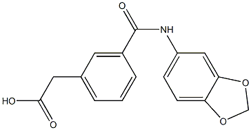 2-{3-[(1,3-benzodioxol-5-ylamino)carbonyl]phenyl}acetic acid Structure