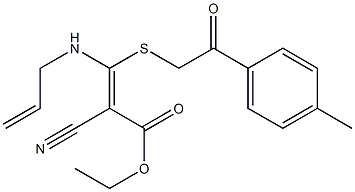 ethyl 3-(allylamino)-2-cyano-3-{[2-(4-methylphenyl)-2-oxoethyl]thio}acrylate Structure