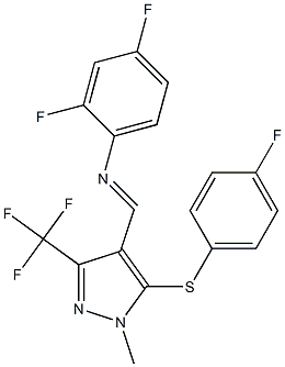 N-(2,4-difluorophenyl)-N-{(E)-[5-[(4-fluorophenyl)sulfanyl]-1-methyl-3-(trifluoromethyl)-1H-pyrazol-4-yl]methylidene}amine Structure