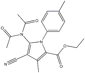 ethyl 4-cyano-5-(diacetylamino)-3-methyl-1-(4-methylphenyl)-1H-pyrrole-2-carboxylate Structure