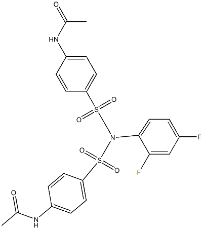 N1-{4-[({[4-(acetylamino)phenyl]sulfonyl}-2,4-difluoroanilino)sulfonyl]phenyl}acetamide 구조식 이미지