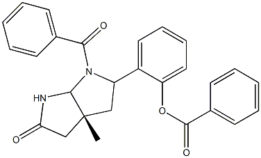 2-[(3aR)-1-benzoyl-3a-methyl-5-oxooctahydropyrrolo[2,3-b]pyrrol-2-yl]phenyl benzenecarboxylate Structure