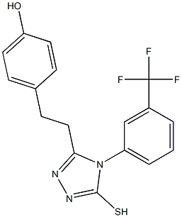 4-(2-{5-mercapto-4-[3-(trifluoromethyl)phenyl]-4H-1,2,4-triazol-3-yl}ethyl)phenol 구조식 이미지