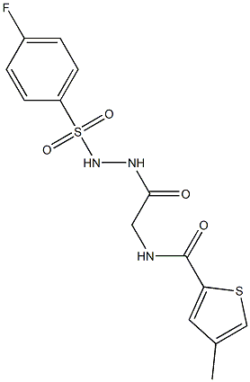 N2-(2-{2-[(4-fluorophenyl)sulfonyl]hydrazino}-2-oxoethyl)-4-methylthiophene-2-carboxamide Structure