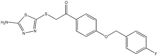 2-[(5-amino-1,3,4-thiadiazol-2-yl)thio]-1-{4-[(4-fluorobenzyl)oxy]phenyl}ethan-1-one Structure