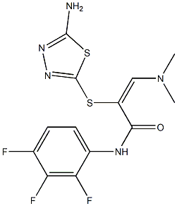 N1-(2,3,4-trifluorophenyl)-2-[(5-amino-1,3,4-thiadiazol-2-yl)thio]-3-(dimethylamino)acrylamide Structure