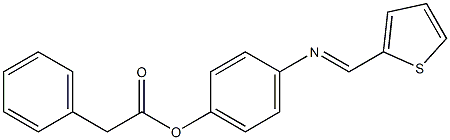 4-{[(E)-2-thienylmethylidene]amino}phenyl 2-phenylacetate 구조식 이미지