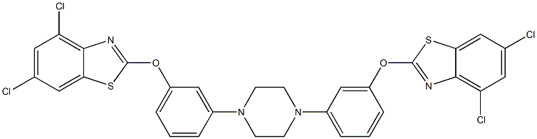 4,6-dichloro-2-[3-(4-{3-[(4,6-dichloro-1,3-benzothiazol-2-yl)oxy]phenyl}piperazino)phenoxy]-1,3-benzothiazole 구조식 이미지