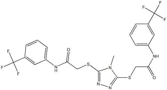 N1-[3-(trifluoromethyl)phenyl]-2-{[4-methyl-5-({2-oxo-2-[3-(trifluoromethyl)anilino]ethyl}thio)-4H-1,2,4-triazol-3-yl]thio}acetamide Structure