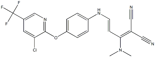 2-[3-(4-{[3-chloro-5-(trifluoromethyl)-2-pyridinyl]oxy}anilino)-1-(dimethylamino)-2-propenylidene]malononitrile Structure