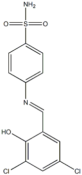 4-[(3,5-dichloro-2-hydroxybenzylidene)amino]benzene-1-sulfonamide Structure