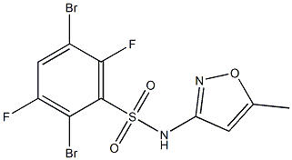 N1-(5-methylisoxazol-3-yl)-2,5-dibromo-3,6-difluorobenzene-1-sulfonamide 구조식 이미지