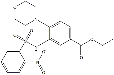 ethyl 4-morpholino-3-{[(2-nitrophenyl)sulfonyl]amino}benzoate 구조식 이미지