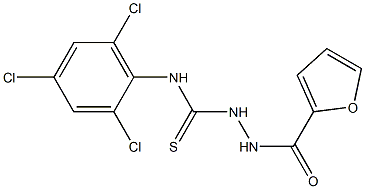 N1-(2,4,6-trichlorophenyl)-2-(2-furylcarbonyl)hydrazine-1-carbothioamide 구조식 이미지