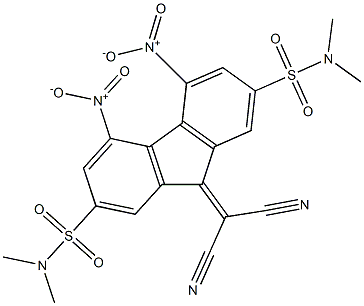 N2,N2,N7,N7-tetramethyl-9-(dicyanomethylene)-4,5-dinitro-9H-2,7-fluorenedisulfonamide 구조식 이미지