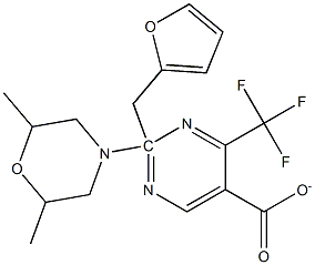 2-furylmethyl 2-(2,6-dimethylmorpholino)-4-(trifluoromethyl)pyrimidine-5-carboxylate 구조식 이미지