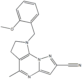 8-(2-methoxybenzyl)-5-methyl-7,8-dihydro-6H-pyrazolo[1,5-a]pyrrolo[3,2-e]pyrimidine-2-carbonitrile 구조식 이미지