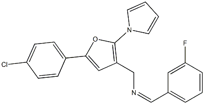 [5-(4-chlorophenyl)-2-(1H-pyrrol-1-yl)-3-furyl]-N-[(Z)-(3-fluorophenyl)methylidene]methanamine Structure