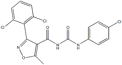 N-(4-chlorophenyl)-N'-{[3-(2,6-dichlorophenyl)-5-methylisoxazol-4-yl]carbonyl}urea 구조식 이미지