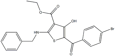 ethyl 2-(benzylamino)-5-(4-bromobenzoyl)-4-hydroxythiophene-3-carboxylate 구조식 이미지