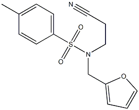 N1-(2-cyanoethyl)-N1-(2-furylmethyl)-4-methylbenzene-1-sulfonamide 구조식 이미지